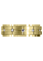 Yellow Gold Diamond Mens Wedding Band | 0.6 Carats | Satin Finish (Trevor)