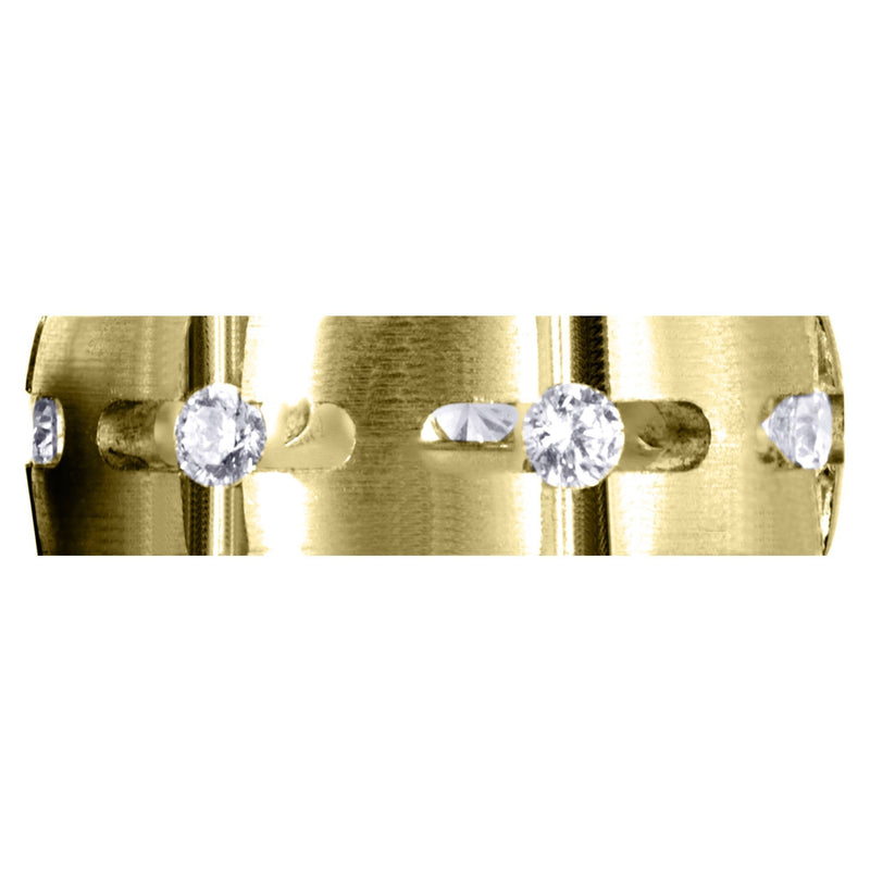 Yellow Gold Diamond Mens Wedding Band | 0.7 Carats | Satin Finish (Phoenix)