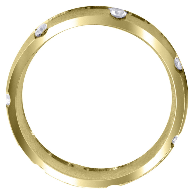 Yellow Gold Diamond Mens Wedding Band | 0.7 Carats | Satin Finish (Phoenix)