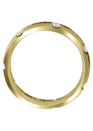 Yellow Gold Diamond Mens Wedding Band | 0.7 Carats | Satin Finish (Phoenix)