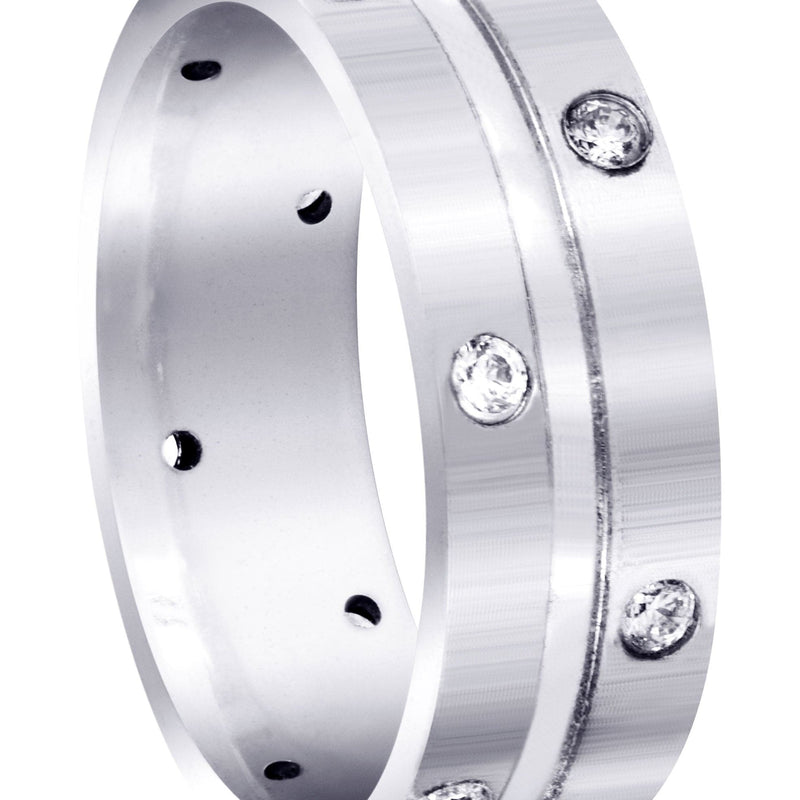 Diamond Mens Wedding Band | 0.48 Carats | Satin Finish (Walter)