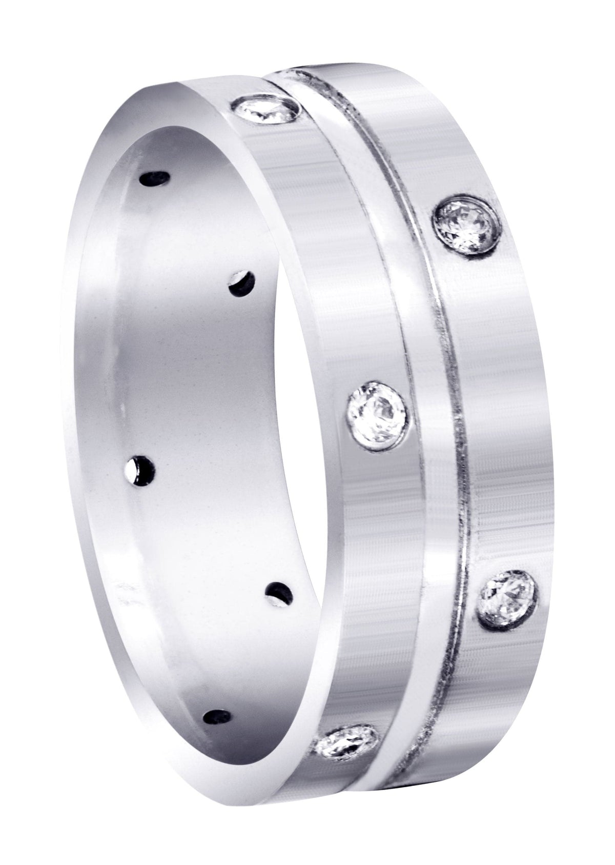 Diamond Mens Wedding Band | 0.48 Carats | Satin Finish (Walter)