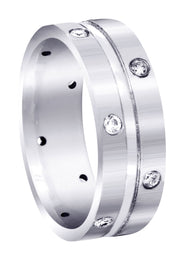 Diamond Mens Wedding Band | 0.48 Carats | Satin Finish (Walter)