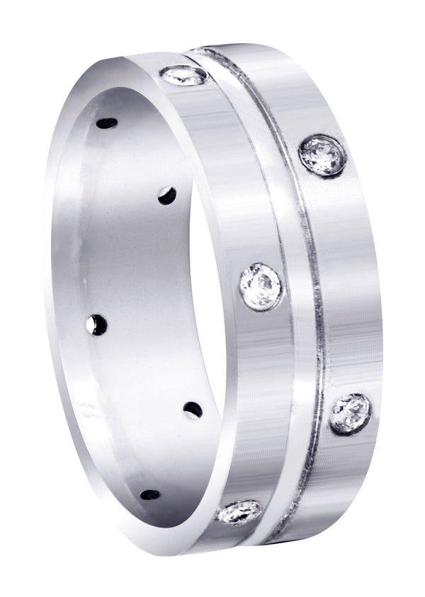 Diamond Mens Wedding Band | 0.48 Carats | Satin Finish (Walter)
