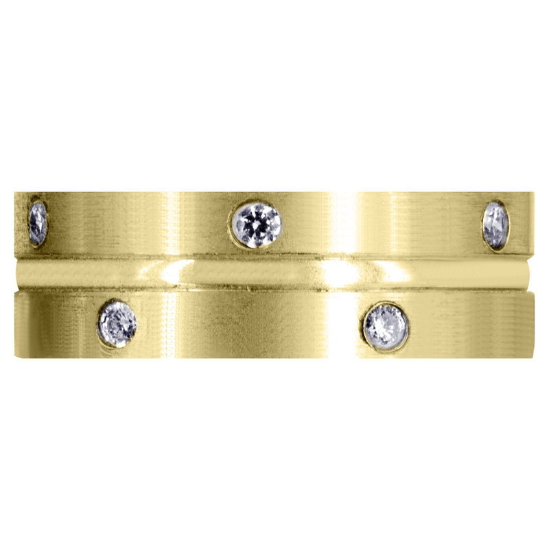 Yellow Gold Diamond Mens Wedding Band | 0.48 Carats | Satin Finish (Walter)