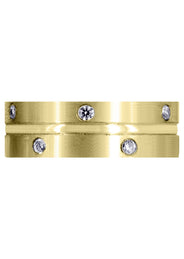 Yellow Gold Diamond Mens Wedding Band | 0.48 Carats | Satin Finish (Walter)