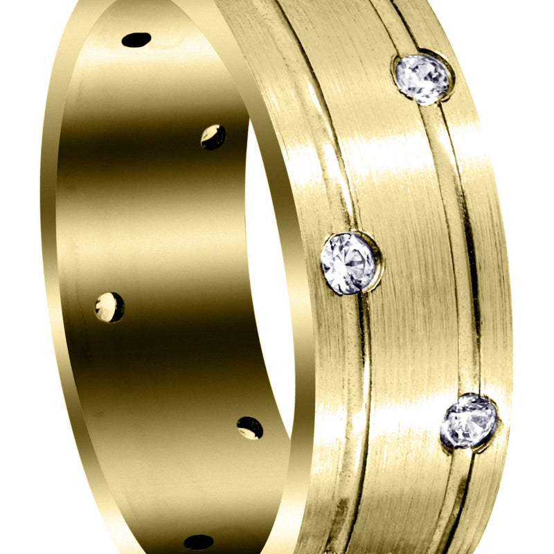Yellow Gold Diamond Mens Wedding Band | 0.36 Carats (Albert)