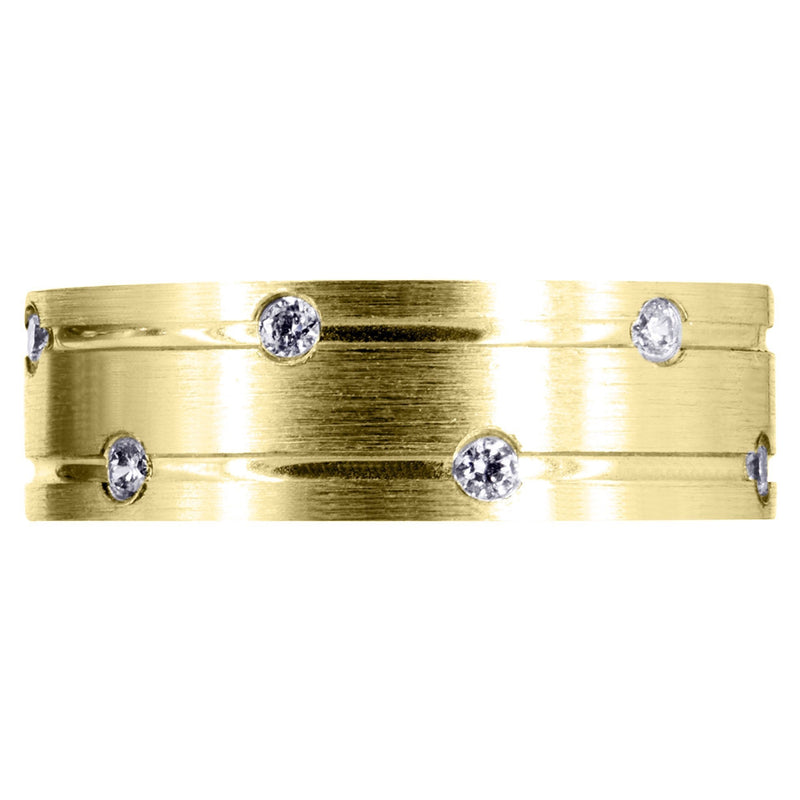 Yellow Gold Diamond Mens Wedding Band | 0.36 Carats (Albert)