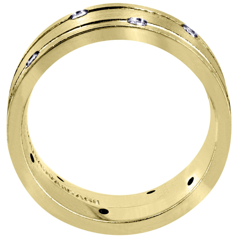 Yellow Gold Diamond Mens Wedding Band | 0.36 Carats (Albert)