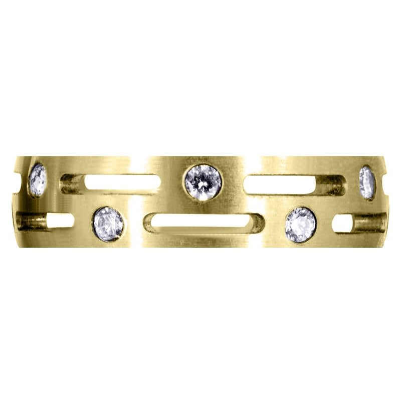 Yellow Gold Unique Mens Wedding Band | 0.6 Carats (Lawson)