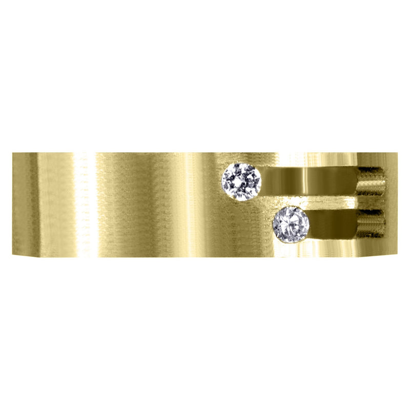 Yellow Gold Diamond Unique Mens Wedding Band | 0.08 Carats (Maximilian)