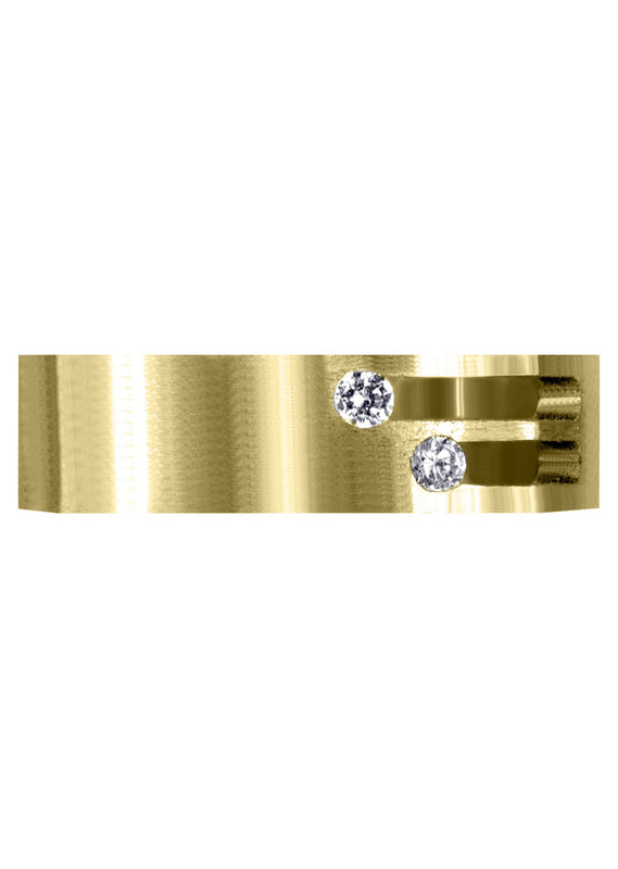 Yellow Gold Diamond Unique Mens Wedding Band | 0.08 Carats (Maximilian)