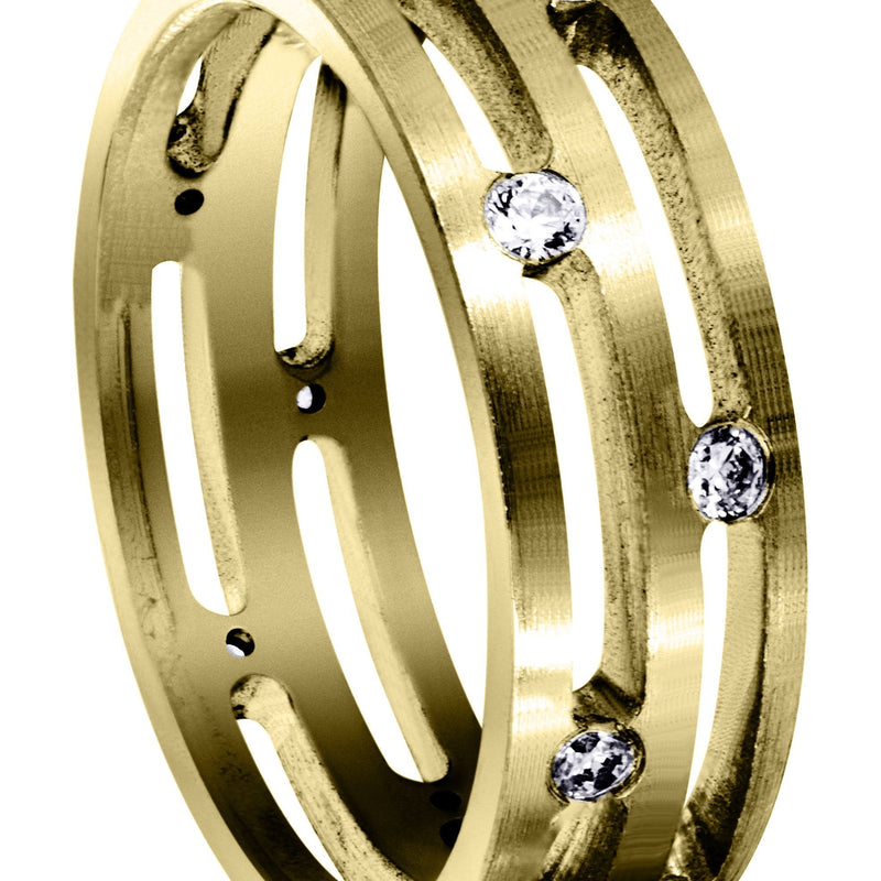 Yellow Gold Diamond Mens Wedding Band | 0.6 Carats (Ibrahim)