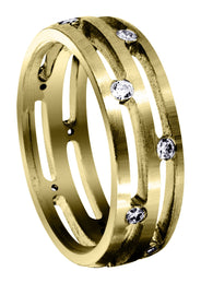 Yellow Gold Diamond Mens Wedding Band | 0.6 Carats (Ibrahim)