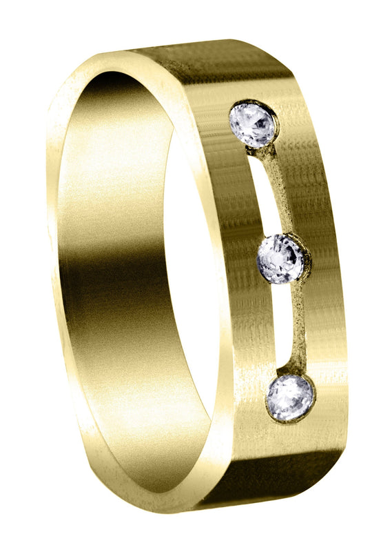 Yellow Gold Diamond Mens Wedding Band | 0.15 Carats (Philip)