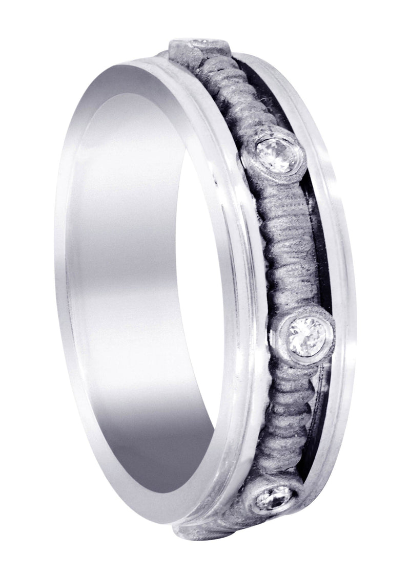 Diamond Mens Wedding Band | 0.24 Carats | Sand Blast Finish (Johnathan)