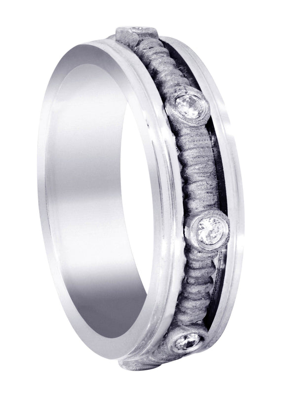 Diamond Mens Wedding Band | 0.24 Carats | Sand Blast Finish (Johnathan)