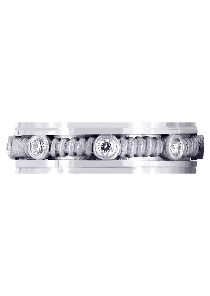 Diamond Mens Wedding Band | 0.24 Carats | Sand Blast Finish (Johnathan)