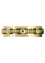 Yellow Gold Diamond Mens Wedding Band | 0.24 Carats | Sand Blast Finish (Johnathan)