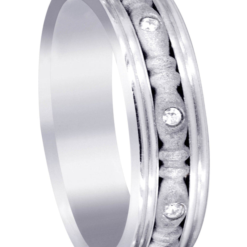 Diamond Mens Wedding Band | 0.1 Carats | Sand Blast Finish (Johnny)