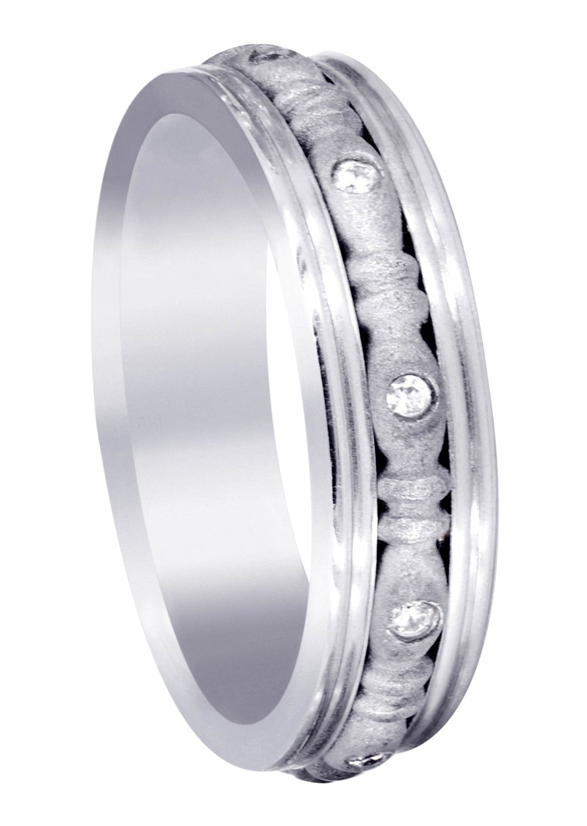 Diamond Mens Wedding Band | 0.1 Carats | Sand Blast Finish (Johnny)