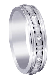 Diamond Mens Wedding Band | 0.1 Carats | Sand Blast Finish (Johnny)