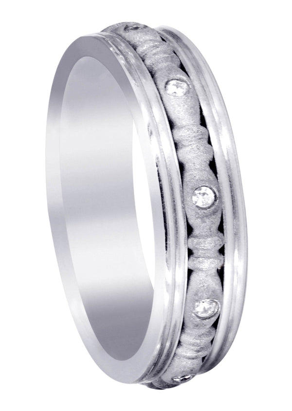Diamond Mens Wedding Band | 0.1 Carats | Sand Blast Finish (Johnny)