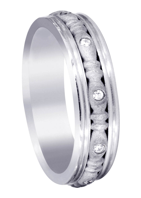 Diamond Mens Wedding Band | 0.1 Carats | Sand Blast Finish (Johnny)
