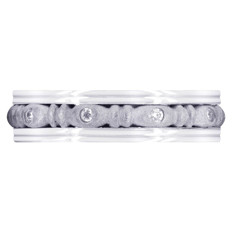 Diamond Mens Wedding Band | 0.1 Carats | Sand Blast Finish (Johnny)