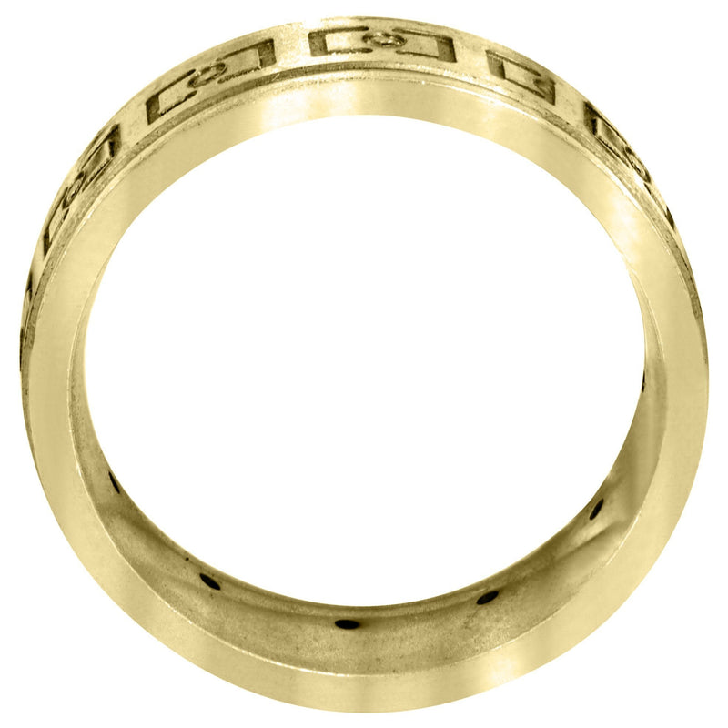 Yellow Gold Diamond Mens Wedding Band | 0.12 Carats | High Polish Finish (Edwin)