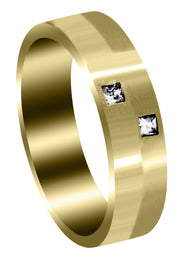 Yellow Gold Diamond Mens Wedding Band | 0.1 Carats (Hugo)
