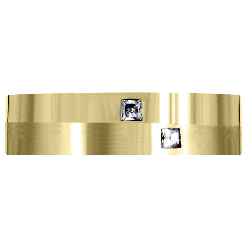 Yellow Gold Diamond Mens Wedding Band | 0.1 Carats (Hugo)