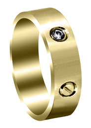 Yellow Gold Diamond Mens Wedding Band | 0.15 Carats (Princeton)