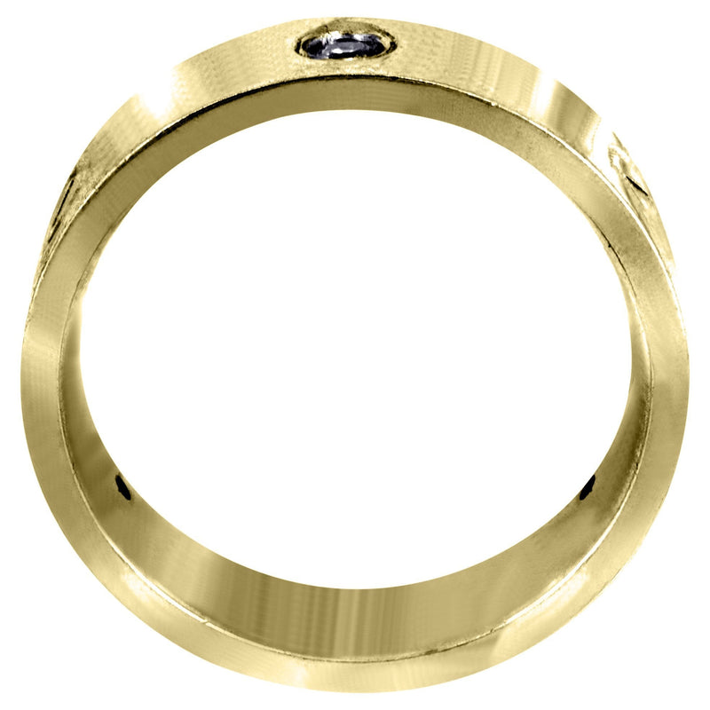 Yellow Gold Diamond Mens Wedding Band | 0.15 Carats (Princeton)