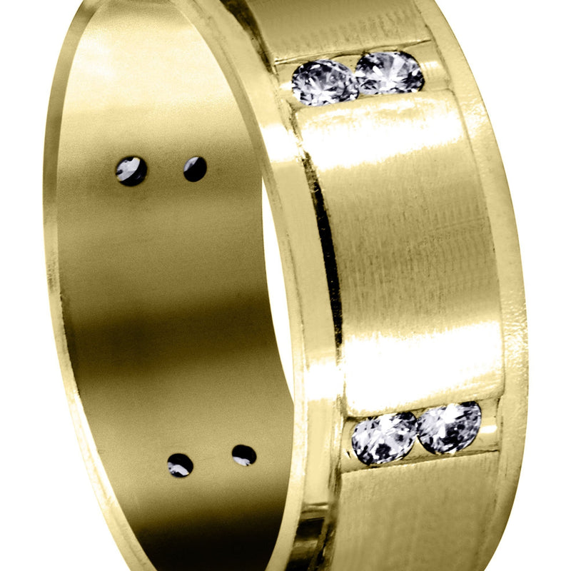 Yellow Gold Diamond Mens Wedding Band | 0.48 Carats (Kane)