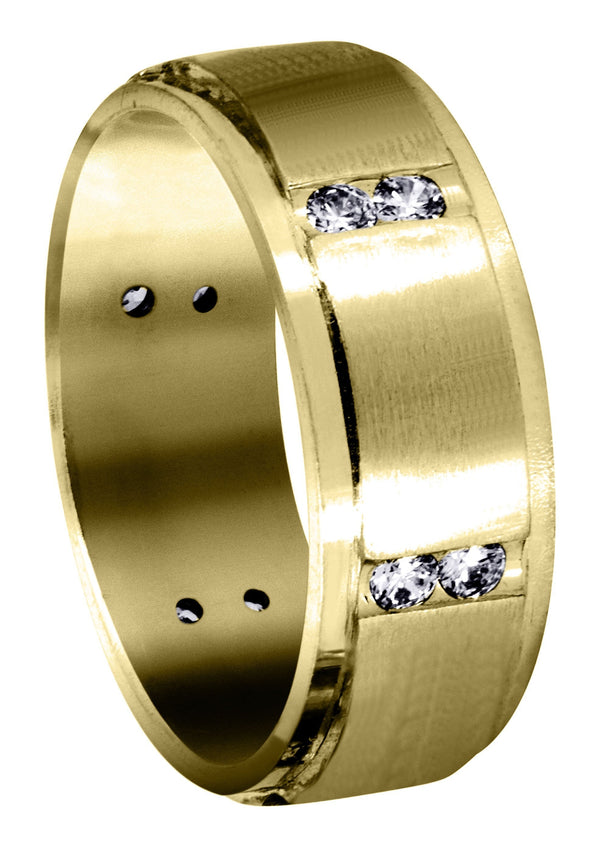 Yellow Gold Diamond Mens Wedding Band | 0.48 Carats (Kane)