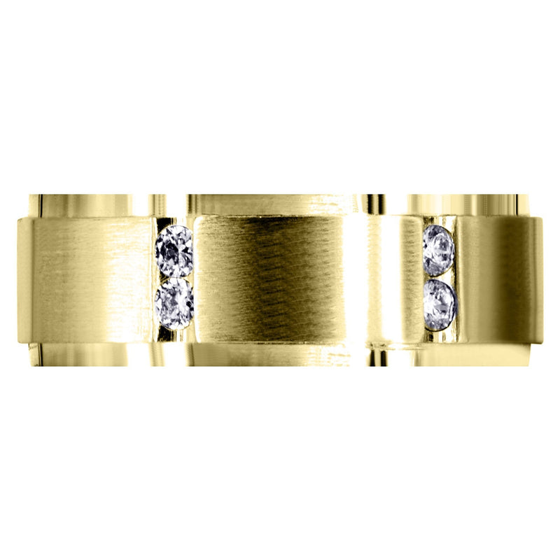 Yellow Gold Diamond Mens Wedding Band | 0.48 Carats (Kane)