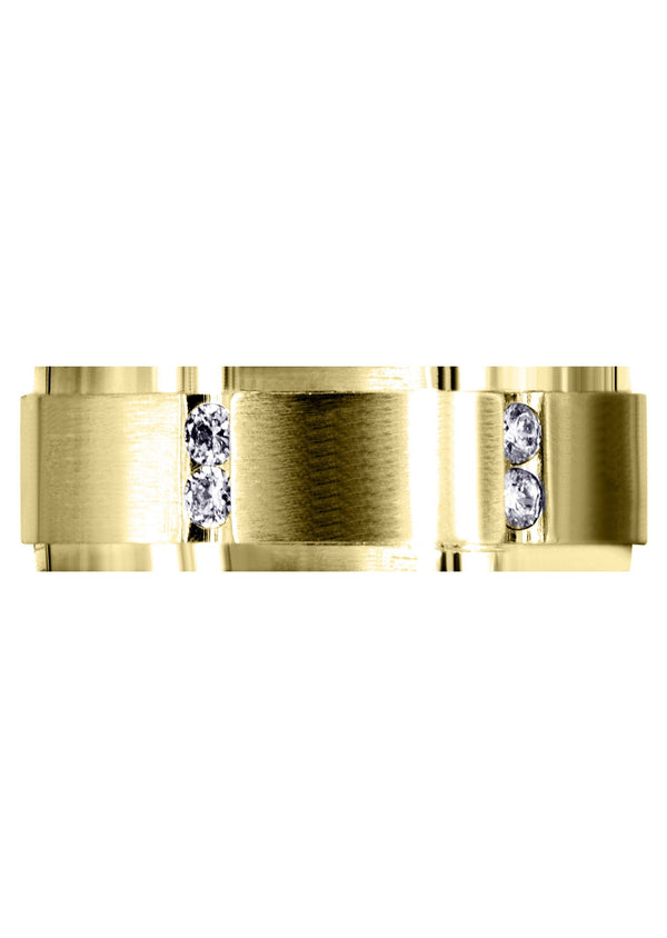 Yellow Gold Diamond Mens Wedding Band | 0.48 Carats (Kane)