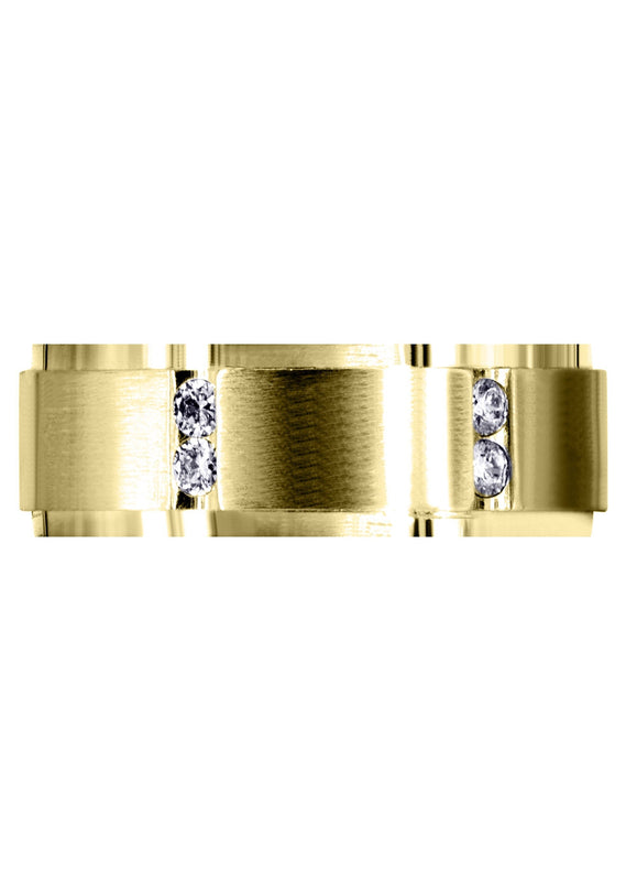 Yellow Gold Diamond Mens Wedding Band | 0.48 Carats (Kane)