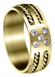 Yellow Gold Diamond Mens Wedding Band | 0.15 Carats (Jonas)