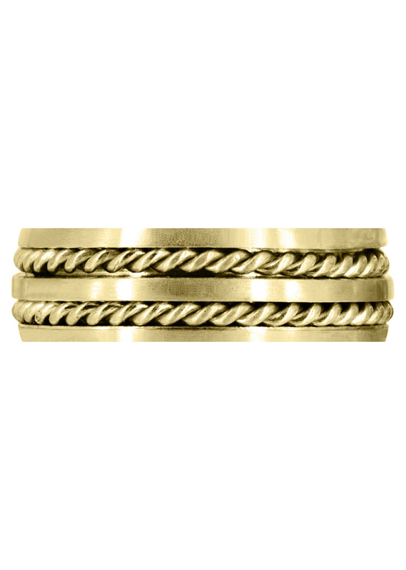 Yellow Gold Diamond Mens Wedding Band | 0.15 Carats (Jonas)