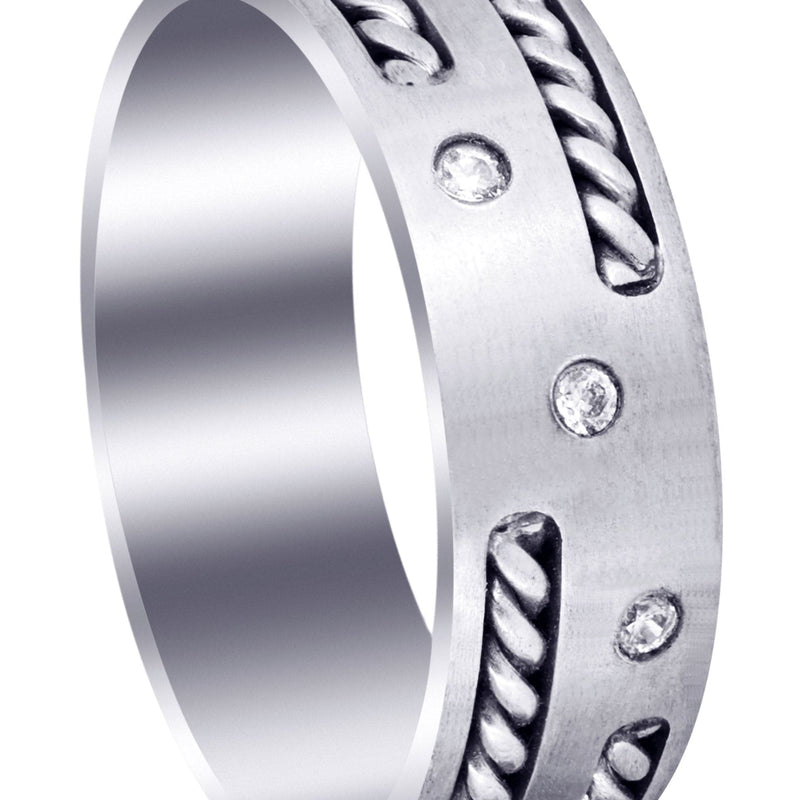 Diamond Mens Wedding Band | 0.09 Carats (Enrique)