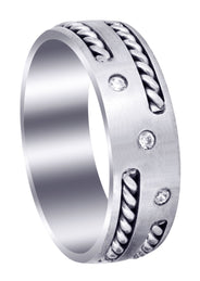Diamond Mens Wedding Band | 0.09 Carats (Enrique)