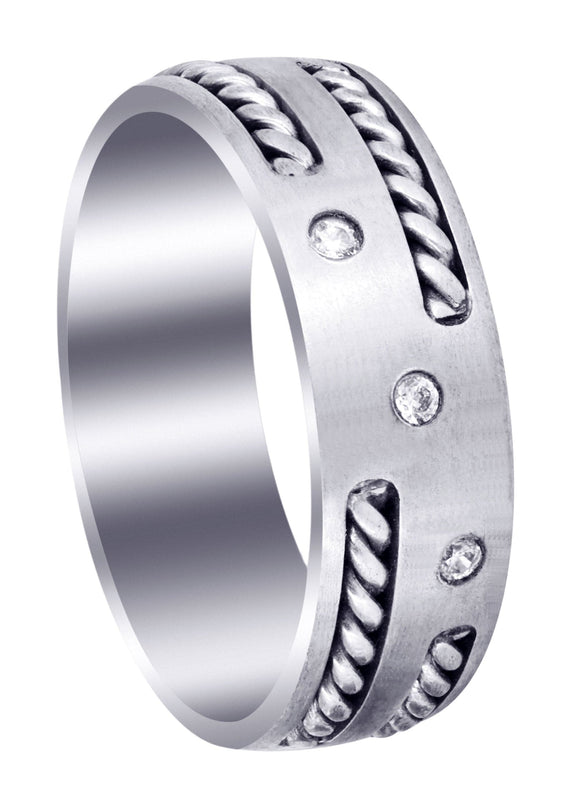 Diamond Mens Wedding Band | 0.09 Carats (Enrique)