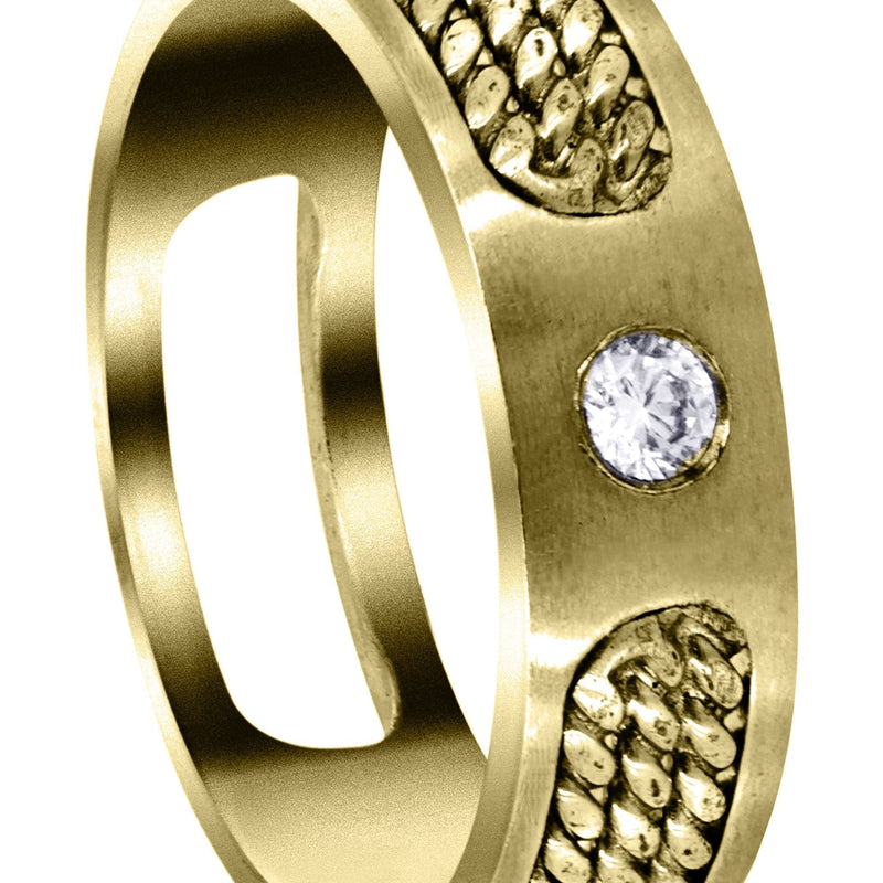 Yellow Gold Diamond Mens Engagement Ring | 0.1 Carats (Damon)