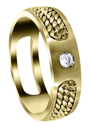 Yellow Gold Diamond Mens Engagement Ring | 0.1 Carats (Damon)