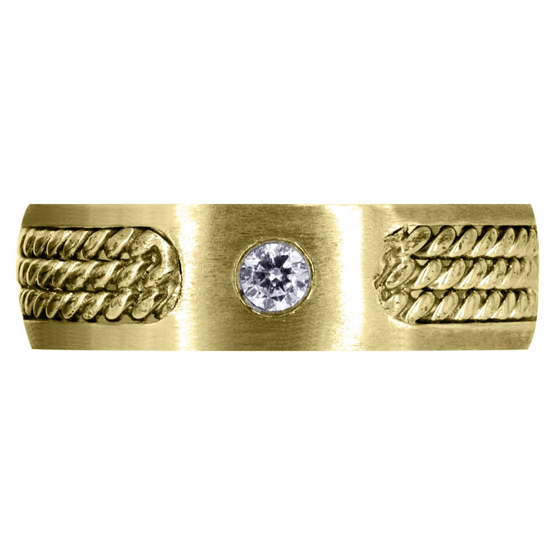 Yellow Gold Diamond Mens Engagement Ring | 0.1 Carats (Damon)