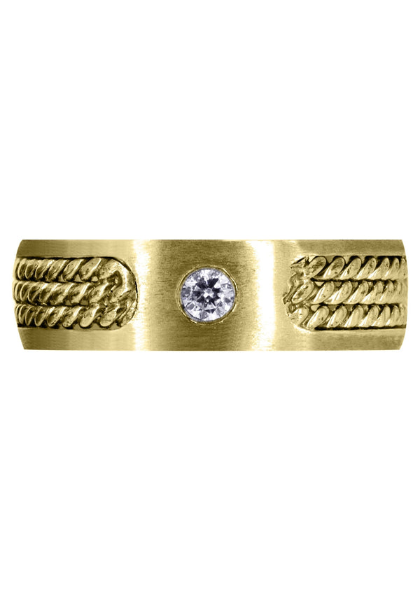 Yellow Gold Diamond Mens Engagement Ring | 0.1 Carats (Damon)