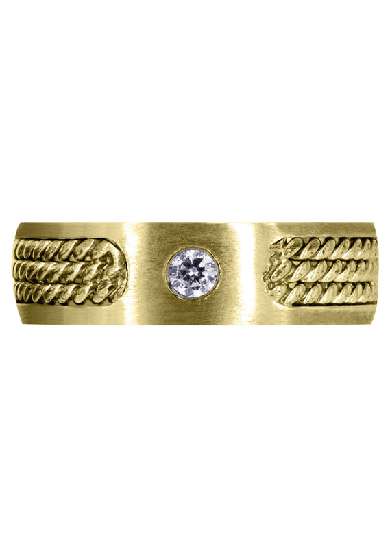 Yellow Gold Diamond Mens Engagement Ring | 0.1 Carats (Damon)