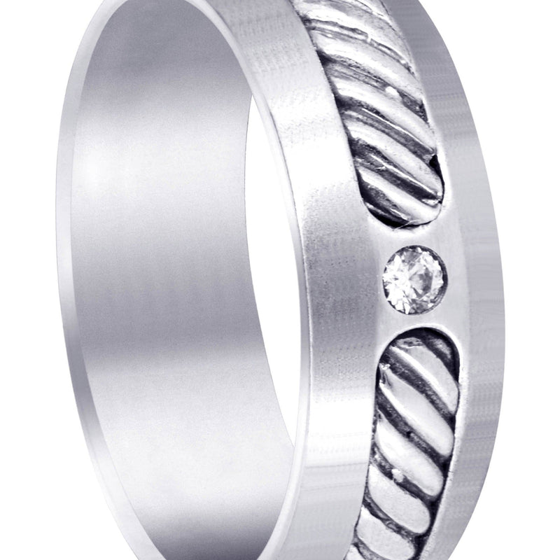 Diamond Mens Wedding Band | 0.07 Carats | Satin Finish (Julius)